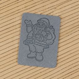Ein Label zum Aufnähen – Weihnachtsmann grau